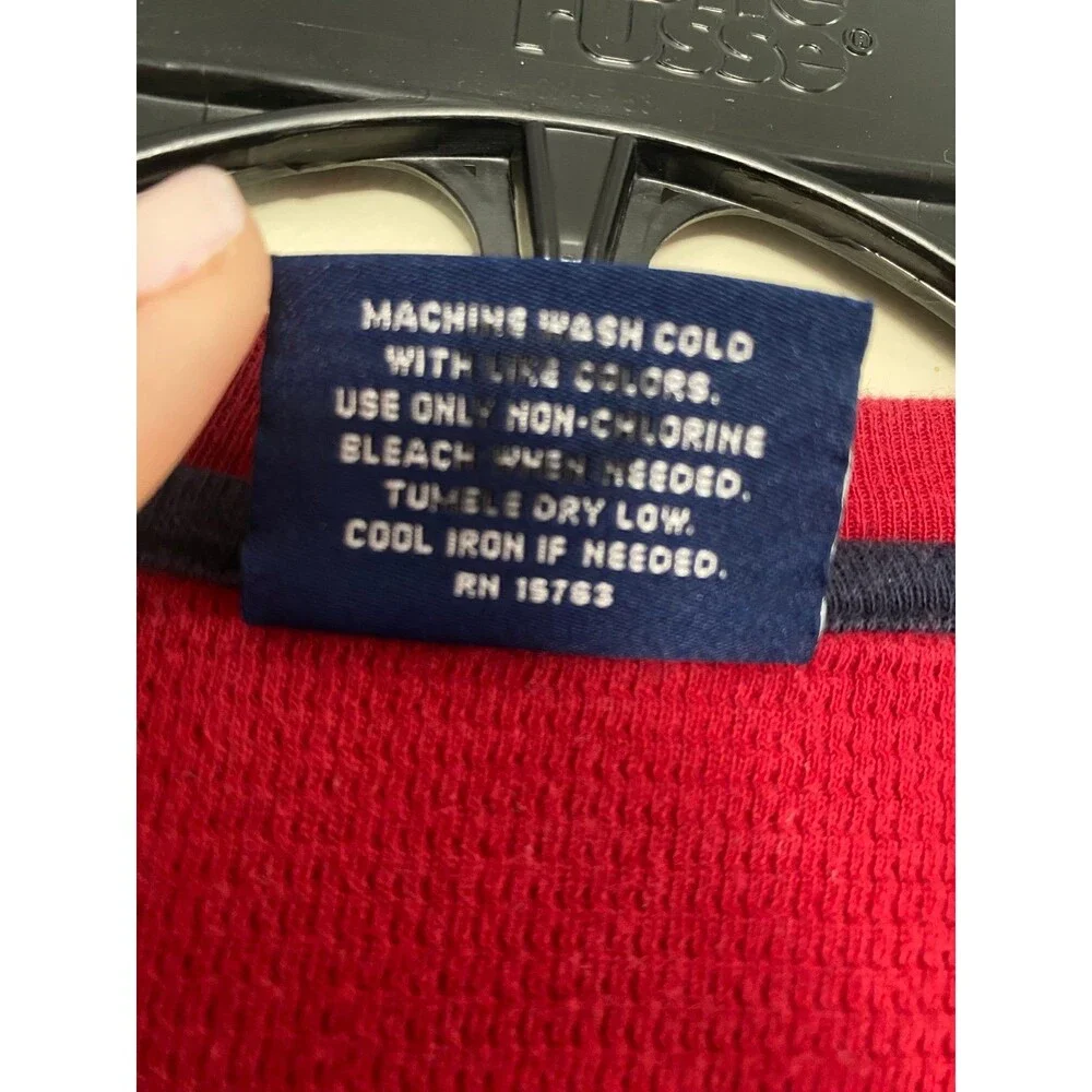 Polo Ralph Lauren Mens Waffle Knit Thermal Sleep Shirt XL Red Vintage Longsleeve
